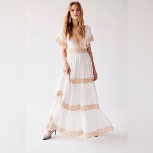 Spell and the Gypsy X Free People - Ocean Gown - White - Rare SZ Large - NWT